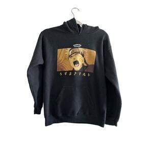 Vintage Anime Hoodie Naruto Uzumaki Skippuden Size Small Unisex Black